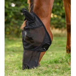 Máscara antimoscas Waldhausen Premium protección orejas y chaflán Negro