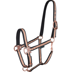 Cabezada Waldhausen Shine Negro / oro rosado
