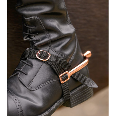 Correas de espuelas Waldhausen Premium Negro / oro rosado