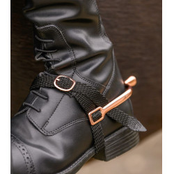 Correas de espuelas Waldhausen Premium Negro / oro rosado