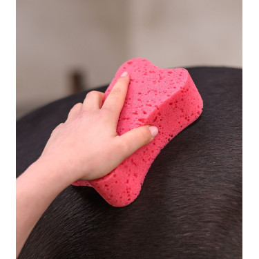 Esponja de limpieza para caballo Waldhausen rosa