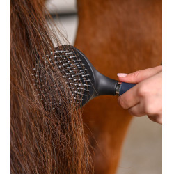 Cepillo equitación cerdas largas con mango gel