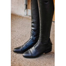 Botas de equitación de cuero con cordones Botas de equitación de cuero con cordones