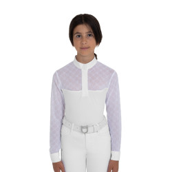 Polo de concurso niña manga larga con tul Equestro niño Polo de concurso niña manga larga con tul Equestro niño