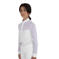 Polo de concurso niña manga larga con tul Equestro niño Polo de concurso niña manga larga con tul Equestro niño