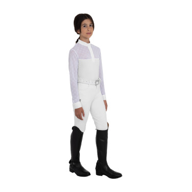 Polo de concurso niña manga larga con tul Equestro niño Polo de concurso niña manga larga con tul Equestro niño