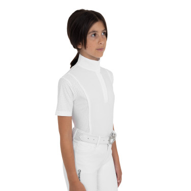 Polo de concurso para niña de manga corta con insertos de malla Equestro niño Polo de concurso para niña de manga corta con insertos de malla Equestro niño