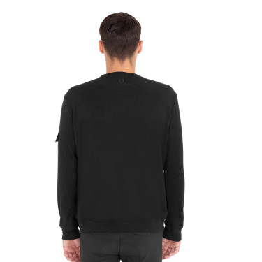 Sudadera de hombre con cuello redondo de forro polar con bolsillo lateral Equestro Sudadera de hombre con cuello redondo de forro polar con bolsillo lateral Equestro
