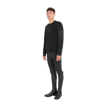 Sudadera de hombre con cuello redondo de forro polar con bolsillo lateral Equestro Sudadera de hombre con cuello redondo de forro polar con bolsillo lateral Equestro