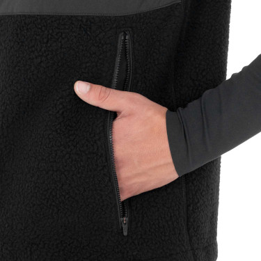 Chaleco de hombre de forro polar teddy con bolsillo frontal Equestro Chaleco de hombre de forro polar teddy con bolsillo frontal Equestro