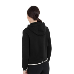 Sudadera de mujer con capucha y cremallera frontal Equestro Negro / negro Sudadera de mujer con capucha y cremallera frontal Equestro Negro / negro