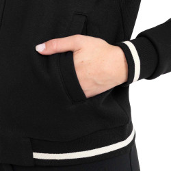 Sudadera de mujer con capucha y cremallera frontal Equestro Negro / negro Sudadera de mujer con capucha y cremallera frontal Equestro Negro / negro