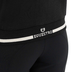 Sudadera de mujer con capucha y cremallera frontal Equestro Negro / negro Sudadera de mujer con capucha y cremallera frontal Equestro Negro / negro