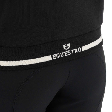 Sudadera de mujer con capucha y cremallera frontal Equestro Negro / negro Sudadera de mujer con capucha y cremallera frontal Equestro Negro / negro