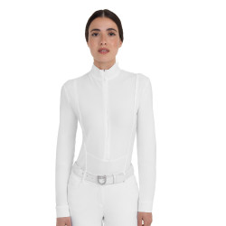 Polo de concurso para mujer en tejido técnico de invierno Equestro Polo de concurso para mujer en tejido técnico de invierno Equestro