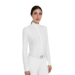 Polo de concurso para mujer en tejido técnico de invierno Equestro Polo de concurso para mujer en tejido técnico de invierno Equestro