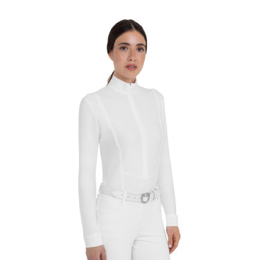 Polo de concurso para mujer en tejido técnico de invierno Equestro Polo de concurso para mujer en tejido técnico de invierno Equestro