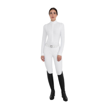 Polo de concurso para mujer en tejido técnico de invierno Equestro Polo de concurso para mujer en tejido técnico de invierno Equestro