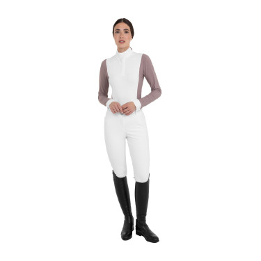 Polo de concurso para mujer de manga larga calada Equestro Polo de concurso para mujer de manga larga calada Equestro