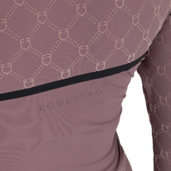 Polo de entrenamiento para mujer de manga larga con estampado de monograma Equestro Polo de entrenamiento para mujer de manga larga con estampado de monograma Equestro