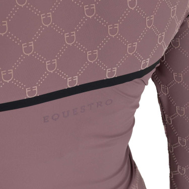 Polo de entrenamiento para mujer de manga larga con estampado de monograma Equestro Polo de entrenamiento para mujer de manga larga con estampado de monograma Equestro