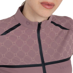 Polo de entrenamiento para mujer de manga larga con estampado de monograma Equestro Polo de entrenamiento para mujer de manga larga con estampado de monograma Equestro