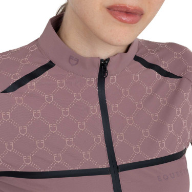 Polo de entrenamiento para mujer de manga larga con estampado de monograma Equestro Polo de entrenamiento para mujer de manga larga con estampado de monograma Equestro