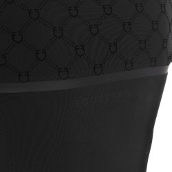 Polo de entrenamiento para mujer de manga larga con estampado de monograma Equestro Negro