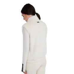 Chaleco de mujer de piel sintética Equestro Blanco antiguo Beige