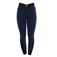 Pantalones mujer de talle alto con grip en la rodilla Equestro Asta Beige