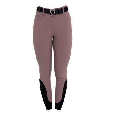 Pantalones de mujer full grip de cintura alta en tejido técnico biestirable Equestro Asta Beige