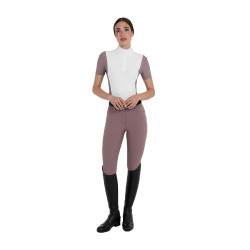 Pantalones de mujer full grip de cintura alta en tejido técnico biestirable Equestro Asta Beige