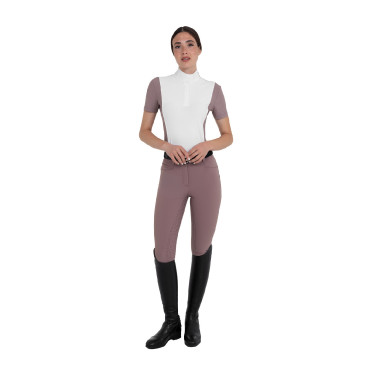 Pantalones de mujer full grip de cintura alta en tejido técnico biestirable Equestro Asta Beige