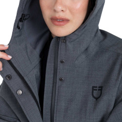Capa de mujer impermeable de mezcla de lana Equestro Capa de mujer impermeable de mezcla de lana Equestro