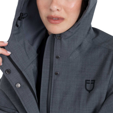 Capa de mujer impermeable de mezcla de lana Equestro Capa de mujer impermeable de mezcla de lana Equestro
