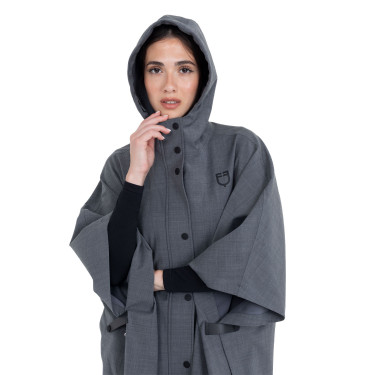 Capa de mujer impermeable de mezcla de lana Equestro Capa de mujer impermeable de mezcla de lana Equestro