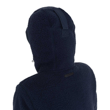 Chaqueta acolchada de mujer con inserciones de borreguillo Equestro Americana marina Azul marino