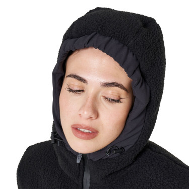 Chaqueta acolchada de mujer con inserciones de borreguillo Equestro Chaqueta acolchada de mujer con inserciones de borreguillo Equestro