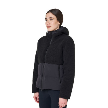 Chaqueta acolchada de mujer con inserciones de borreguillo Equestro Chaqueta acolchada de mujer con inserciones de borreguillo Equestro