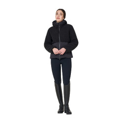 Chaqueta acolchada de mujer con inserciones de borreguillo Equestro Chaqueta acolchada de mujer con inserciones de borreguillo Equestro