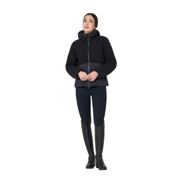 Chaqueta acolchada de mujer con inserciones de borreguillo Equestro Chaqueta acolchada de mujer con inserciones de borreguillo Equestro