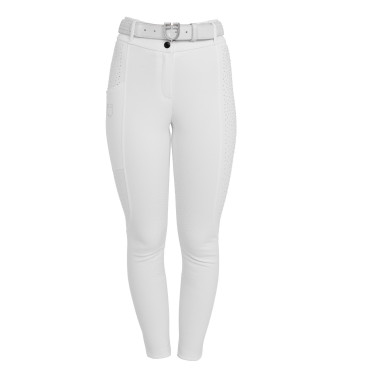Pantalones de mujer de tiro alto con full grip y strass Equestro Pantalones de mujer de tiro alto con full grip y strass Equestro