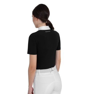 Polo de concurso para mujer de manga corta con strass Equestro
