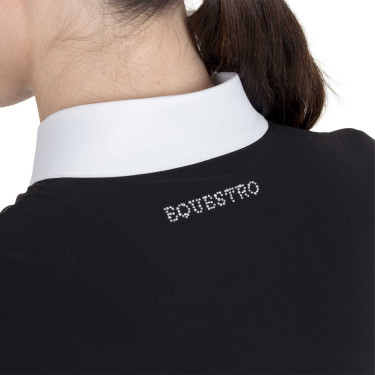 Polo de concurso para mujer de manga corta con strass Equestro