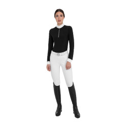 Polo de concurso de mujer de manga larga con strass Equestro Polo de concurso de mujer de manga larga con strass Equestro