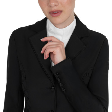 Chaqueta de concurso para mujer monograma en tejido efecto terciopelo Equestro Chaqueta de concurso para mujer monograma en tejido efecto terciopelo Equestro