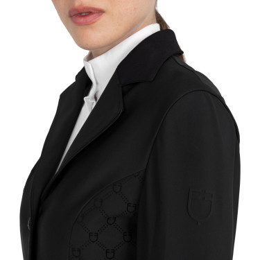 Chaqueta de concurso para mujer monograma en tejido efecto terciopelo Equestro Chaqueta de concurso para mujer monograma en tejido efecto terciopelo Equestro