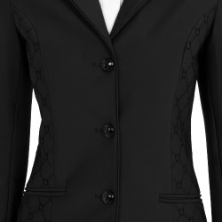 Chaqueta de concurso para mujer monograma en tejido efecto terciopelo Equestro Chaqueta de concurso para mujer monograma en tejido efecto terciopelo Equestro