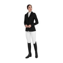 Chaqueta de concurso para mujer monograma en tejido efecto terciopelo Equestro Chaqueta de concurso para mujer monograma en tejido efecto terciopelo Equestro