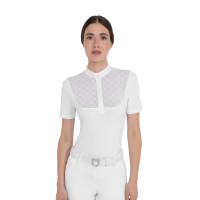 Polo de concurso para mujer con inserciones de tul Equestro